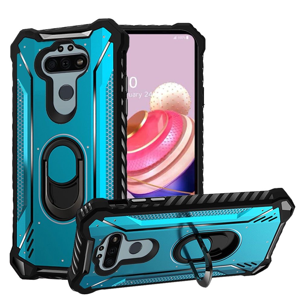 GSA Screw Metal Jacket Case w/Ring Stand for LG Aristo 5 - Blue