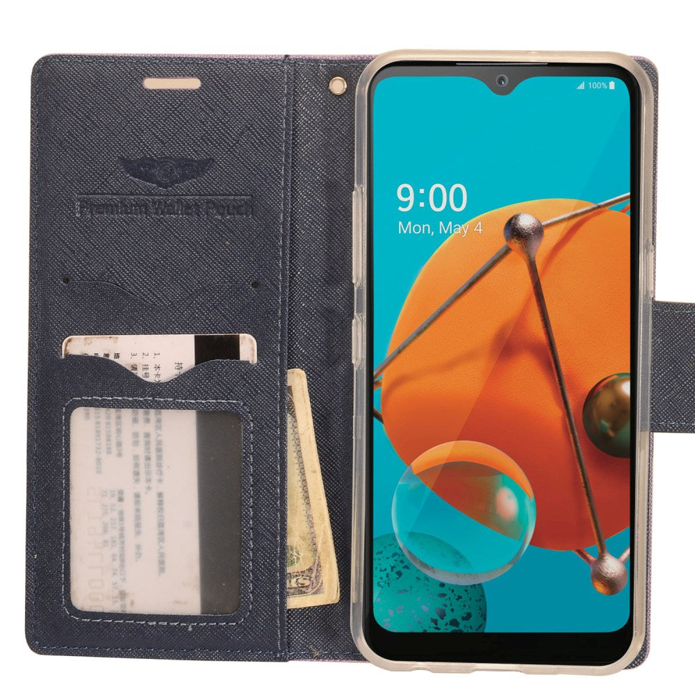 GSA Carbon Fiber Flip Wallet for LG K51 - Black