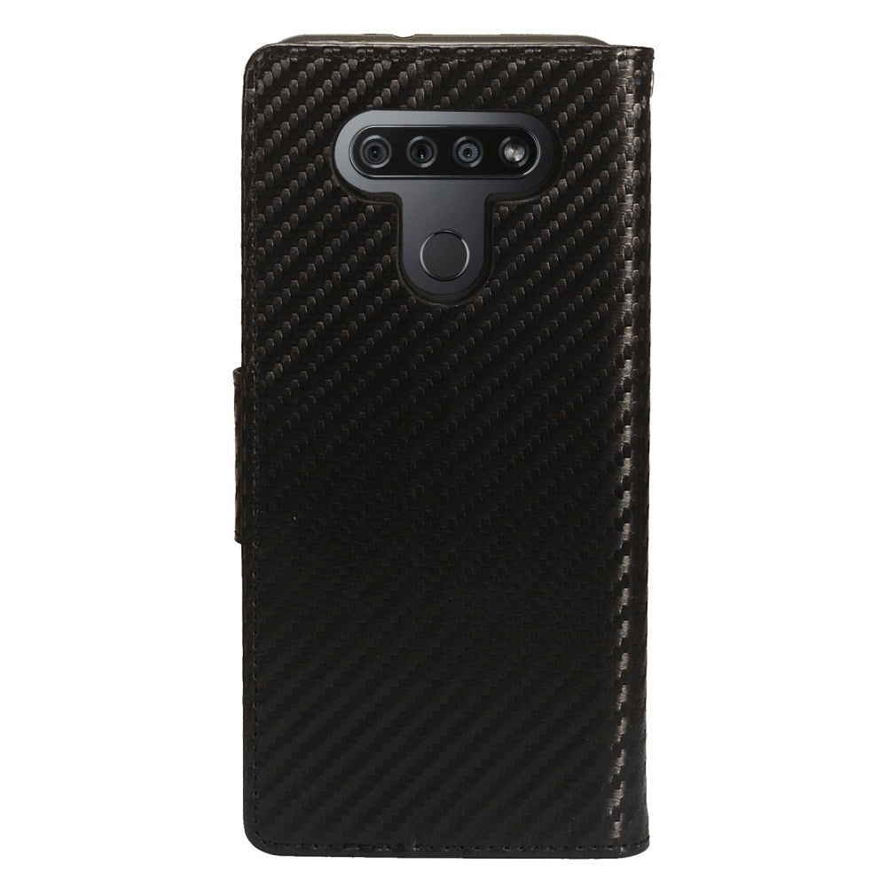 GSA Carbon Fiber Flip Wallet for LG K51 - Black