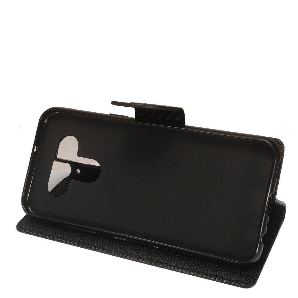 GSA Carbon Fiber Flip Wallet for LG K51 - Black
