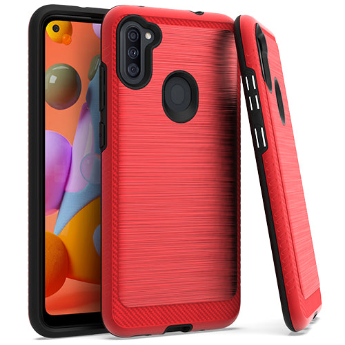 GSA Brushed Case w/Edge for Samsung Galaxy A11 - Red