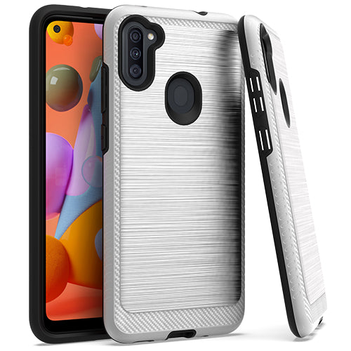 GSA Brushed Case w/Edge Design for Samsung Galaxy A11 - Silver