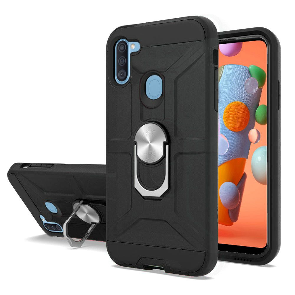 GSA Dynamic Matte Case w/Ring Stand for Samsung Galaxy A11 - Black