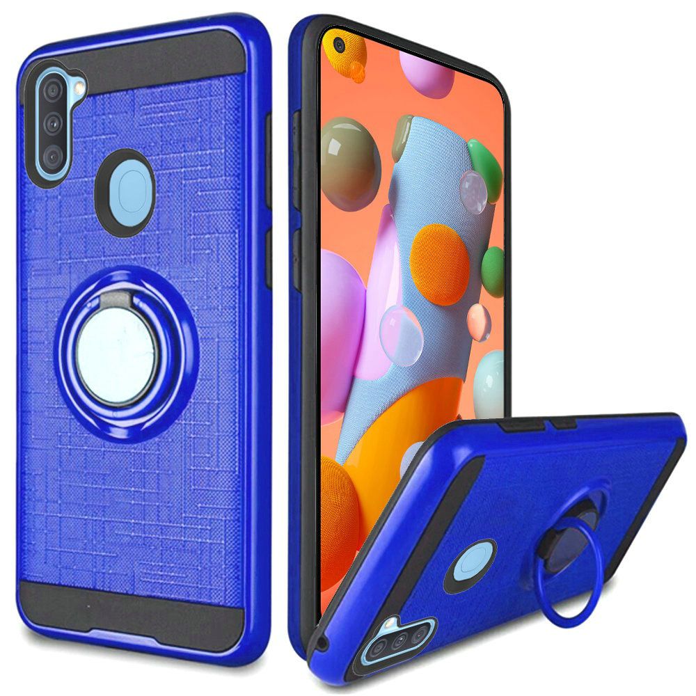 GSA Brushed Case Magnetic Ring Stand for Samsung Galaxy A11 - Blue
