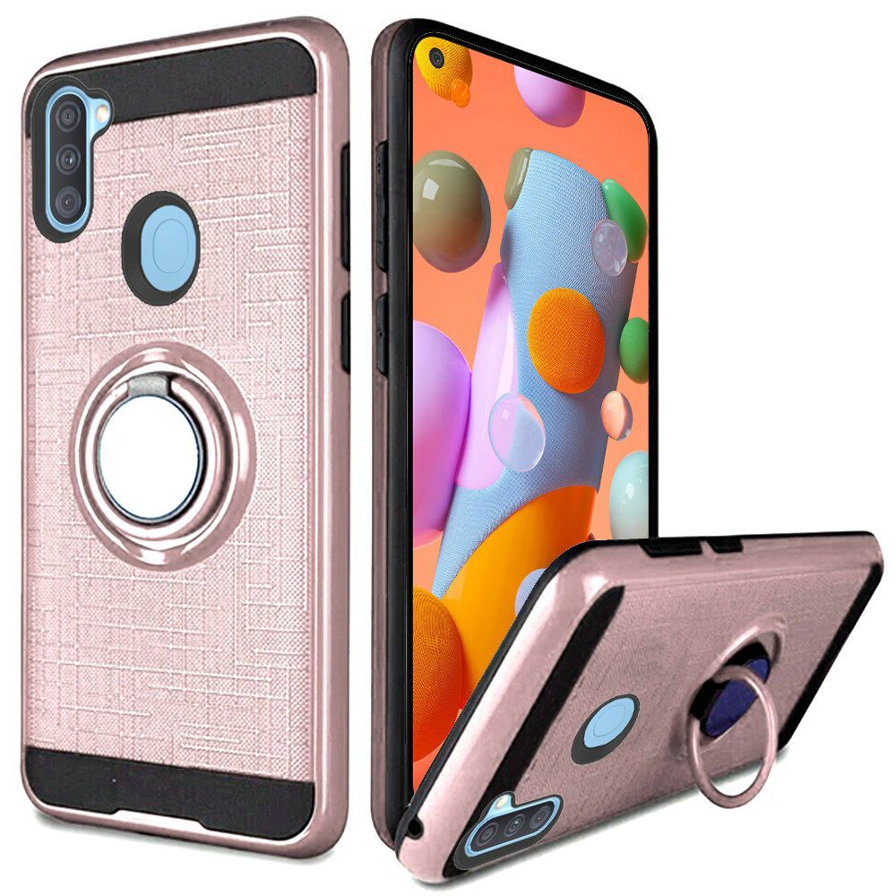 GSA Brushed Case Magnetic Ring Stand for Samsung galaxy A11 - Rose Gold