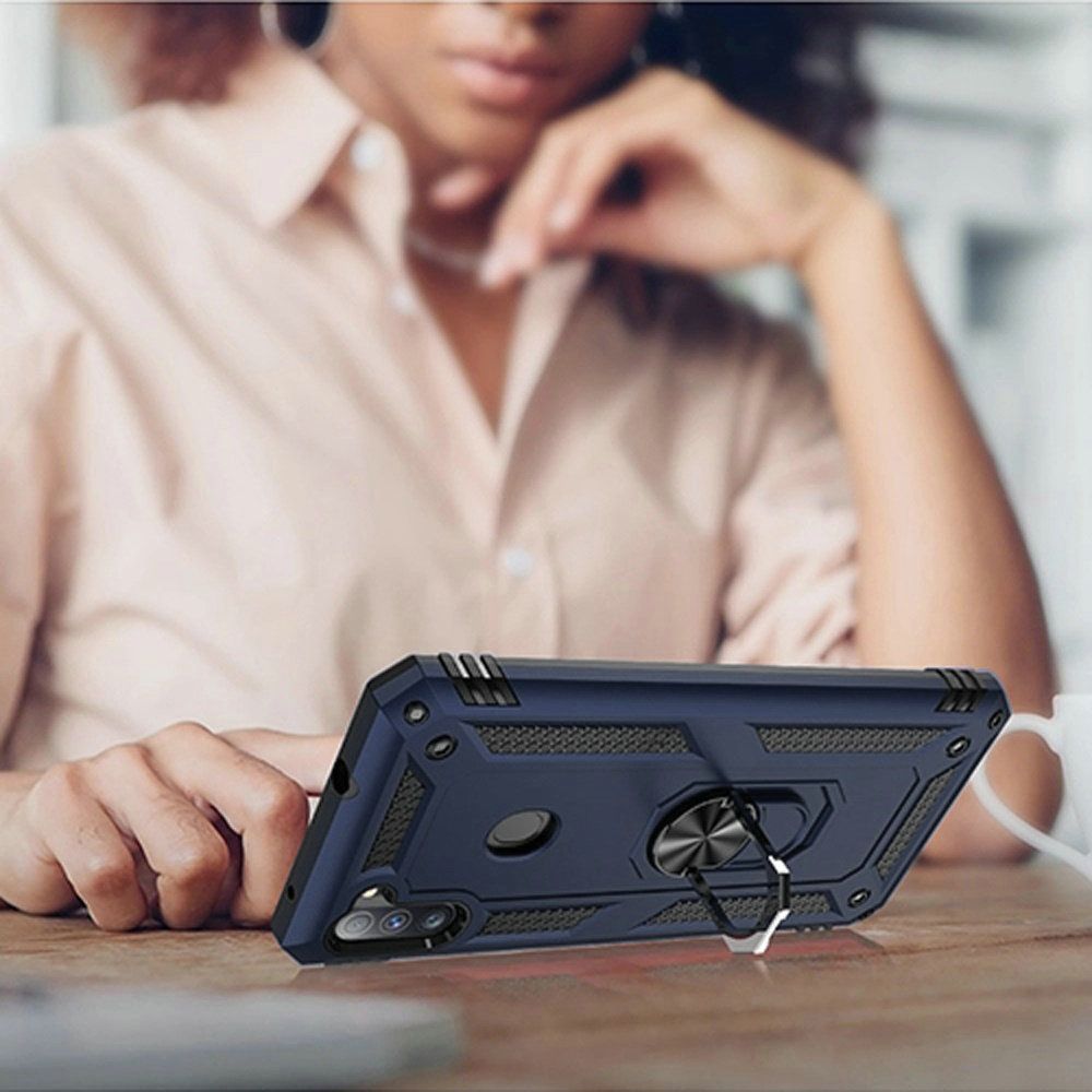GSA Slim Magnetic Ring Stand Case For Samsung Galaxy A11 Blue