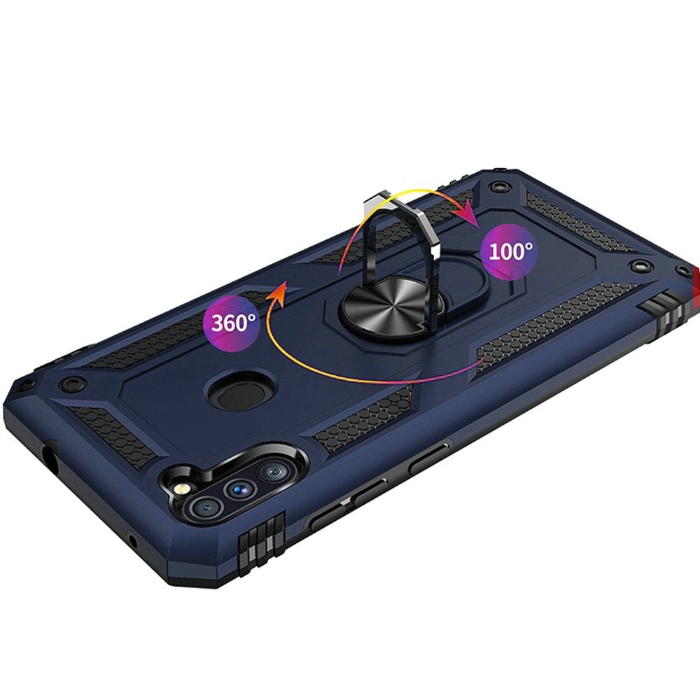 GSA Slim Magnetic Ring Stand Case For Samsung Galaxy A11 Blue