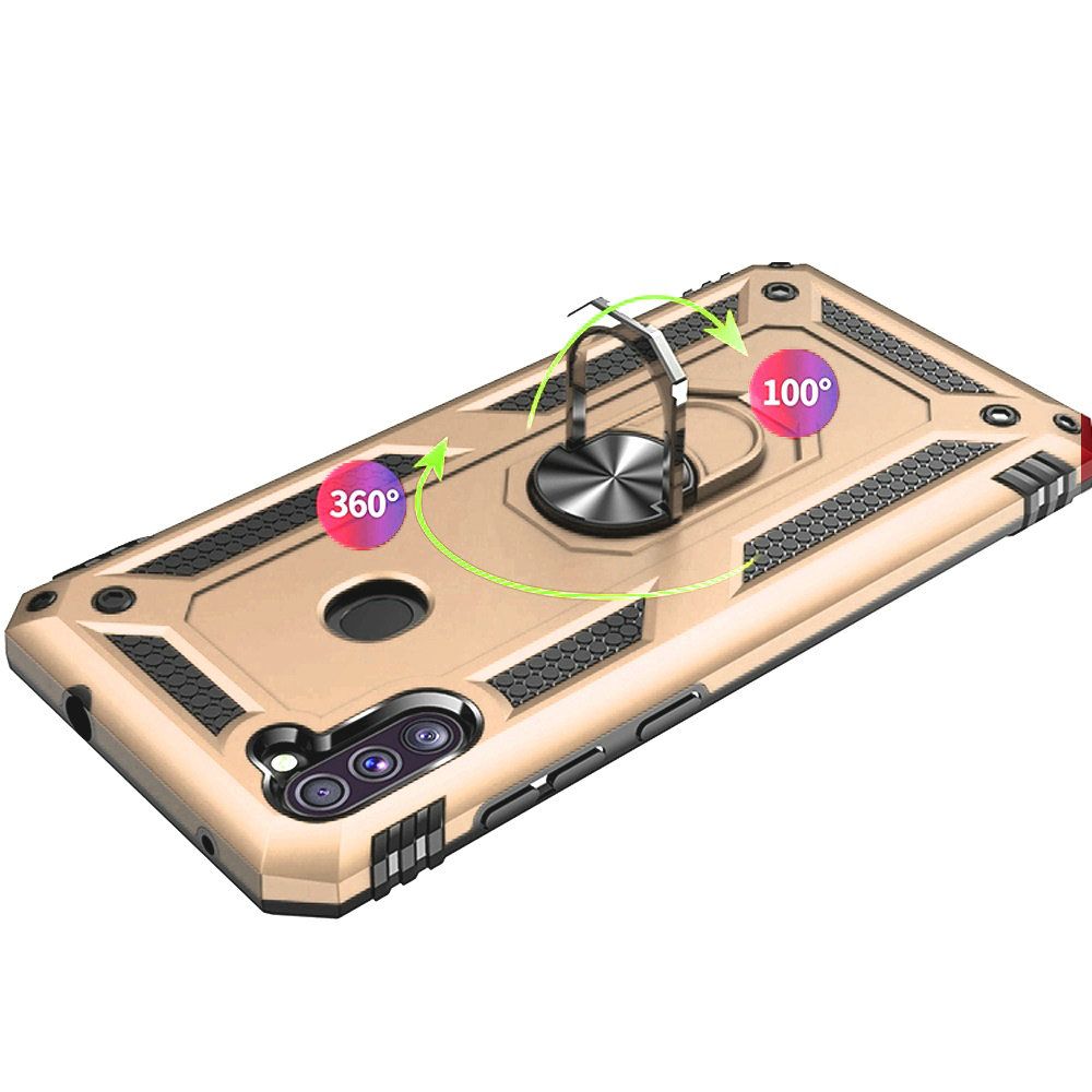 GSA Shockproof Case Magnetic Ring Stand for Samsung Galaxy A11 - Gold