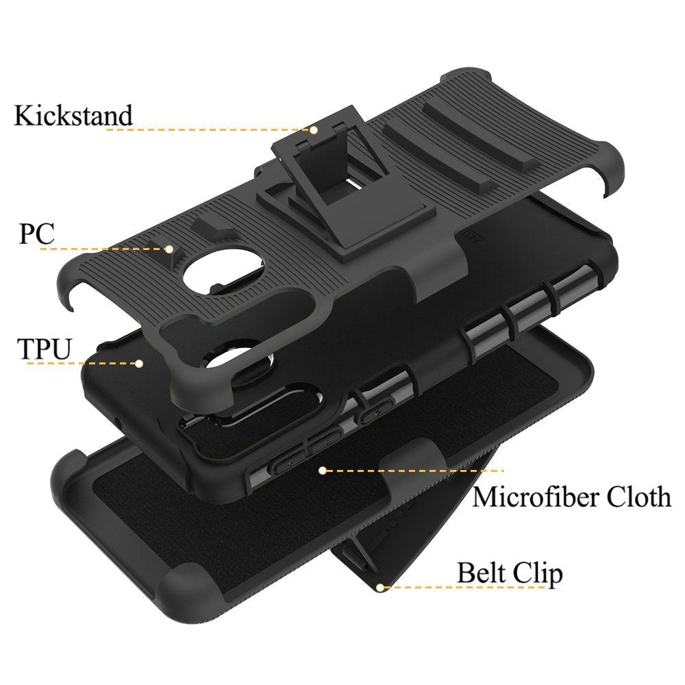 GSA Rubberized Holster Case w/Kickstand for Samsung Galaxy A21 - Black