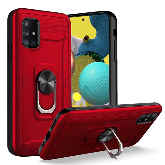 GSA Champion Case w/Magnetic Ring Stand for Samsung A51 5g & 4g - Red