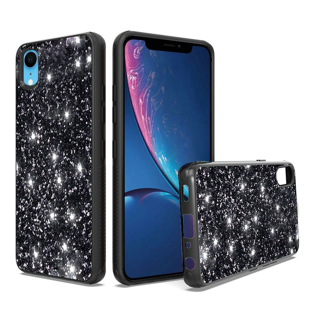 GSA Rock Bling Hybrid Case For iPhone XR (6.1") - Black