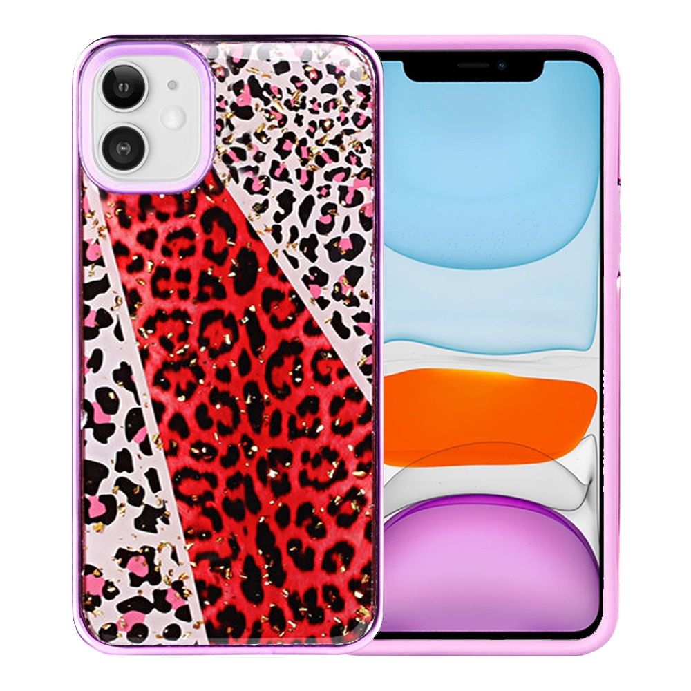 GSA Luxury Cheetah Glitter Design Case For iPhone 11 (6.1") - Purple Safari