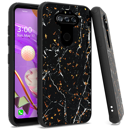 GSA Gold Flake Marble Candy Case for LG Aristo 5 - Black