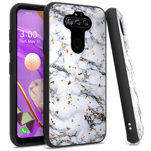 GSA Gold Flake Marble Candy Case for LG Aristo 5 - White