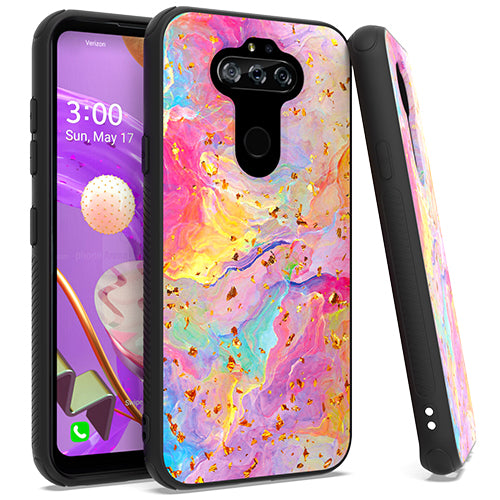 GSA Gold Flake Marble Candy Case for LG Aristo 5 - Rainbow