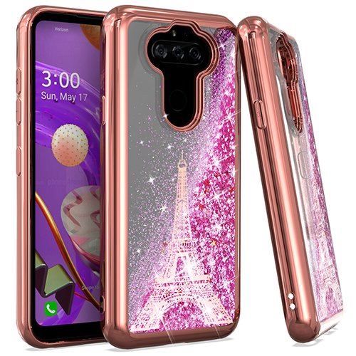 GSA Liquid Glitter Eiffel Tower Candy Case for LG Aristo 5 - Rose Gold