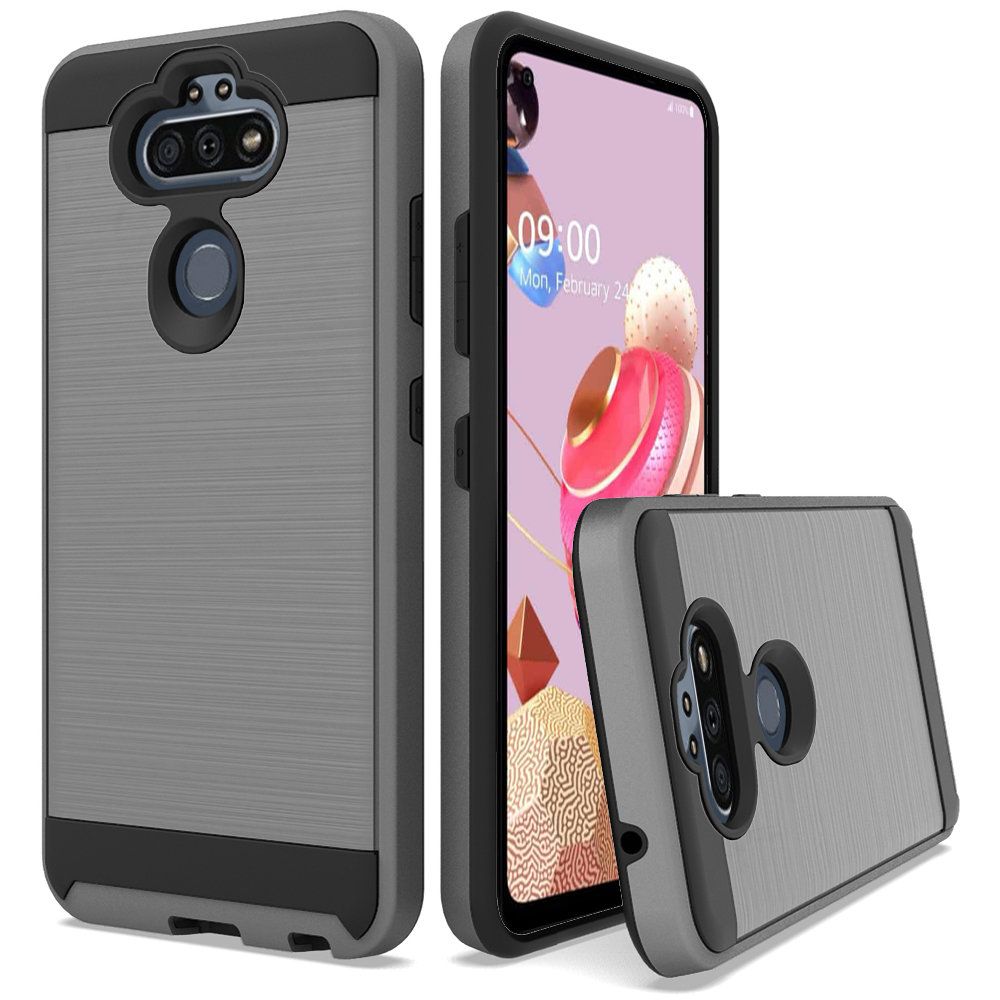GSA Brushed Hybrid Case for LG Aristo 5, Phoenix 5 - Gray/Black