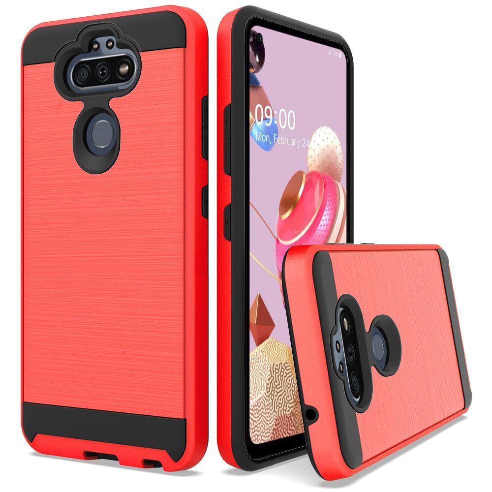 GSA Brushed Hybrid Case for LG Aristo 5, Phoenix 5 - Red/Black