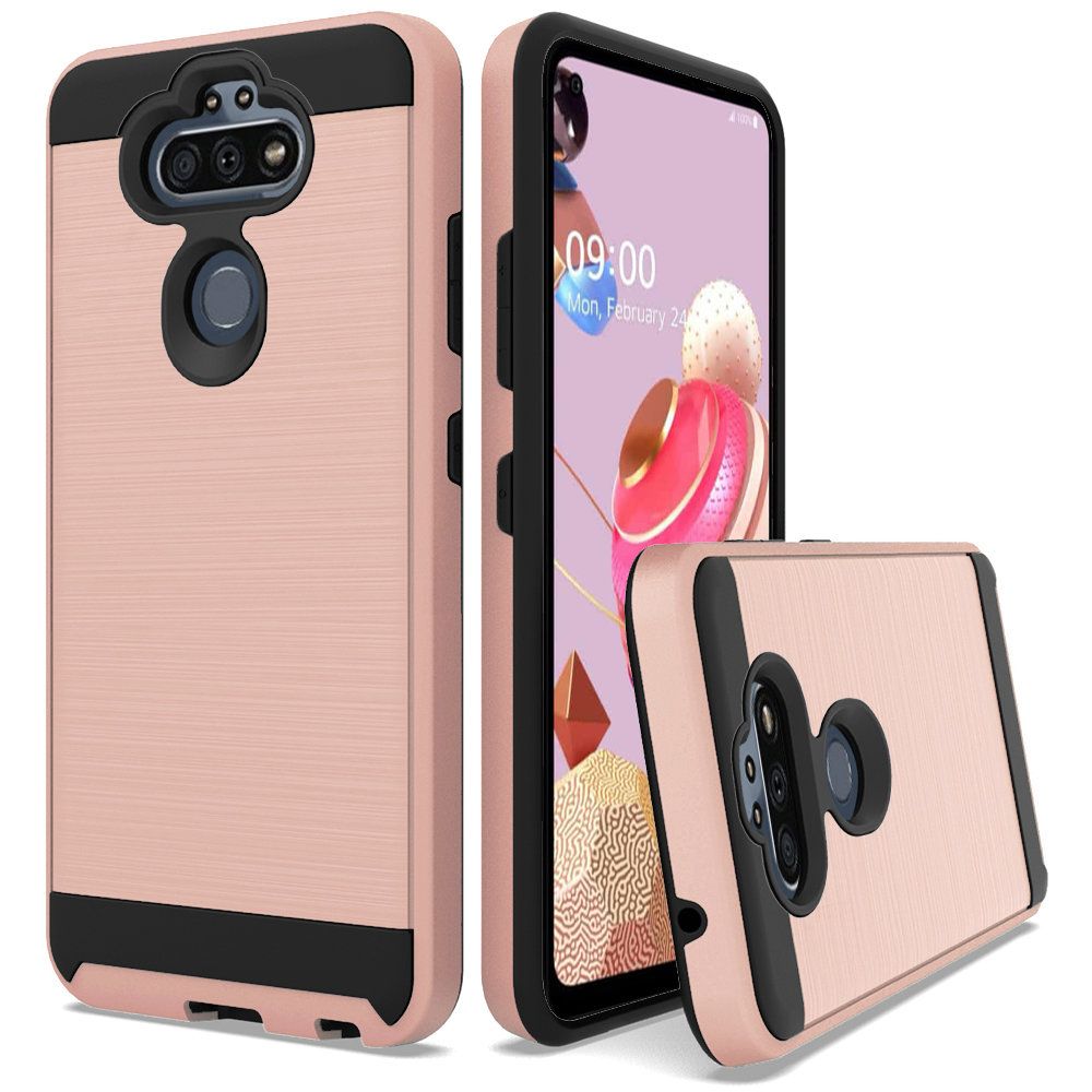 GSA Brushed Hybrid Case for LG Aristo 5 - Rose Gold/Black