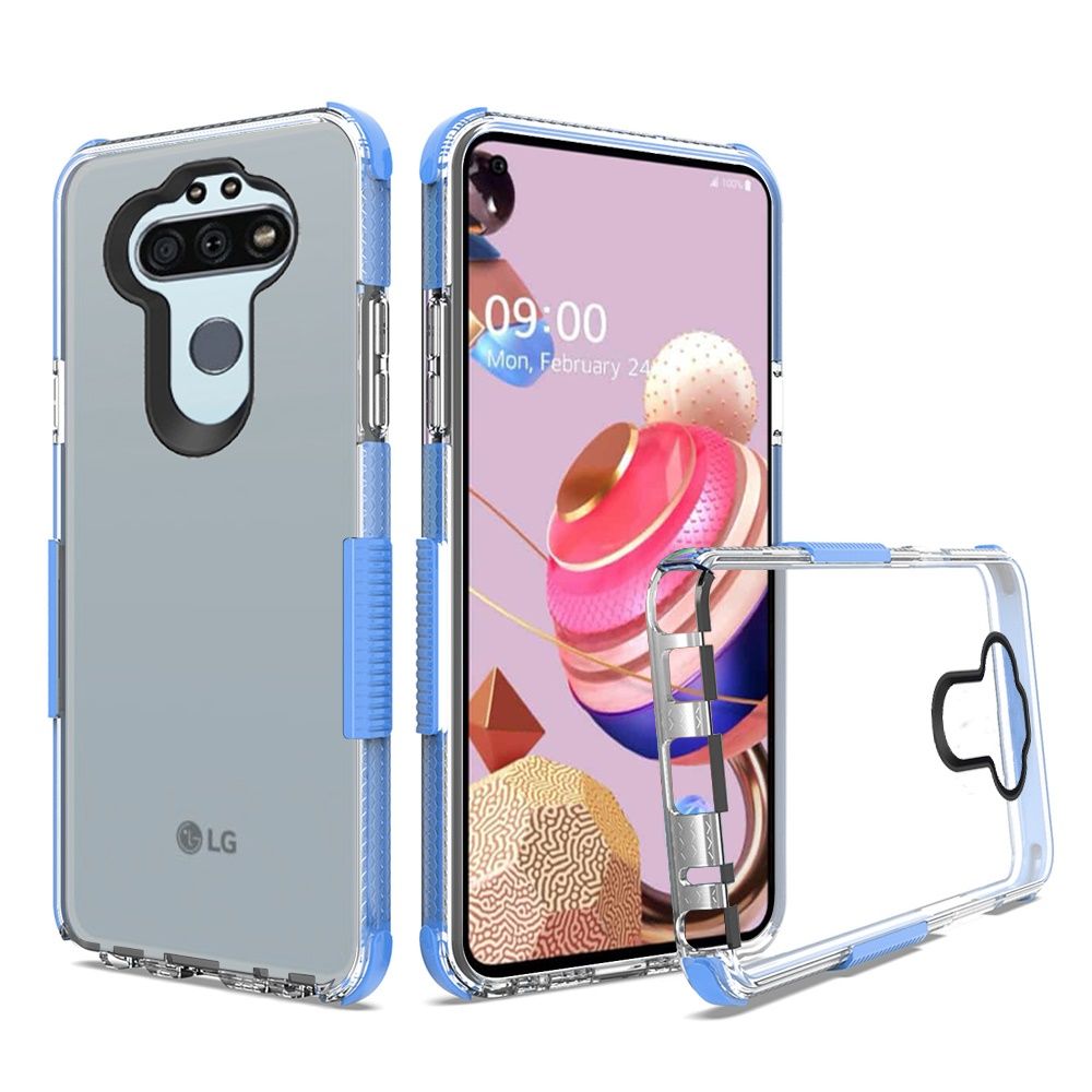 GSA Premium Side Spine Bumper Case for LG Aristo 5 - Clear/Blue