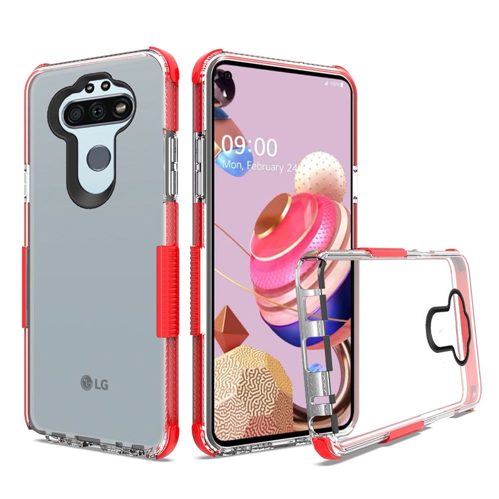 GSA Premium Side Spine Bumper Case for LG Aristo 5 - Clear/Red