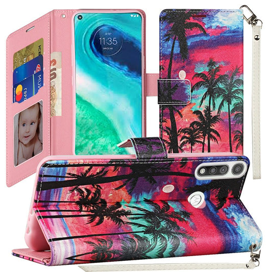 GSA Fashion Flip Wallet Case for Motorola Moto G Fast - Beautiful Island