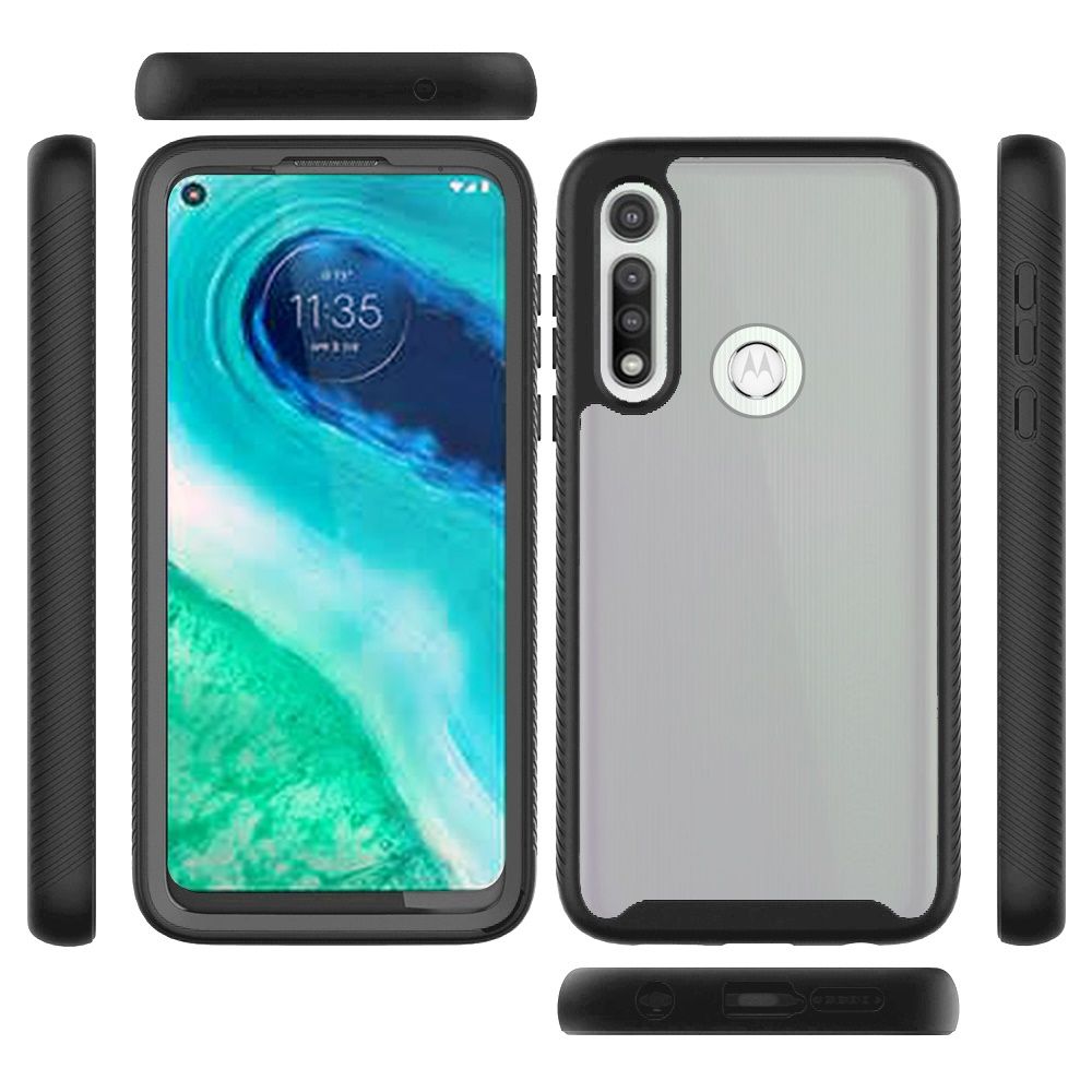 GSA Shockproof Bumper Case for Motorola Moto G Fast - Clear/Black