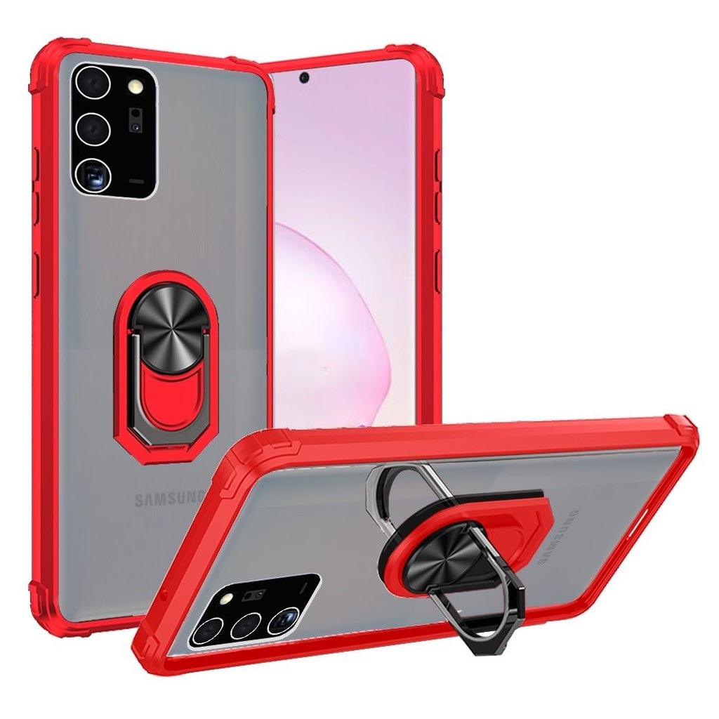 GSA Transparent Bumper Case Ring for Samsung Galaxy Note 20 Ultra - Clear Red