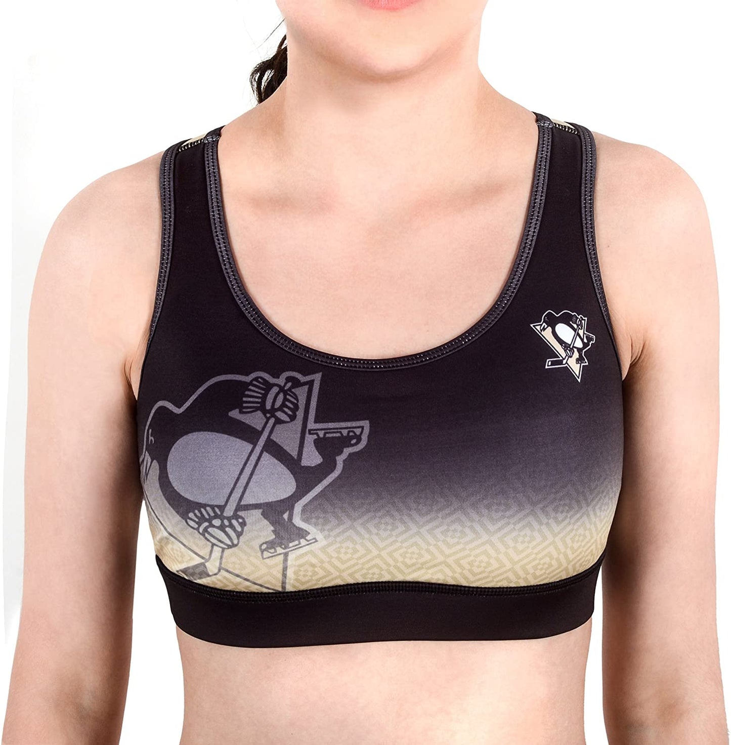 FOCO NHL Licensed Pittsburgh Penguins Gradient Sports Bra - Medium