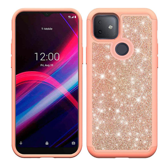 GSA Glitter Bling Hybrid Case For T Mobile REVVL 5g, T790 Rose Gold