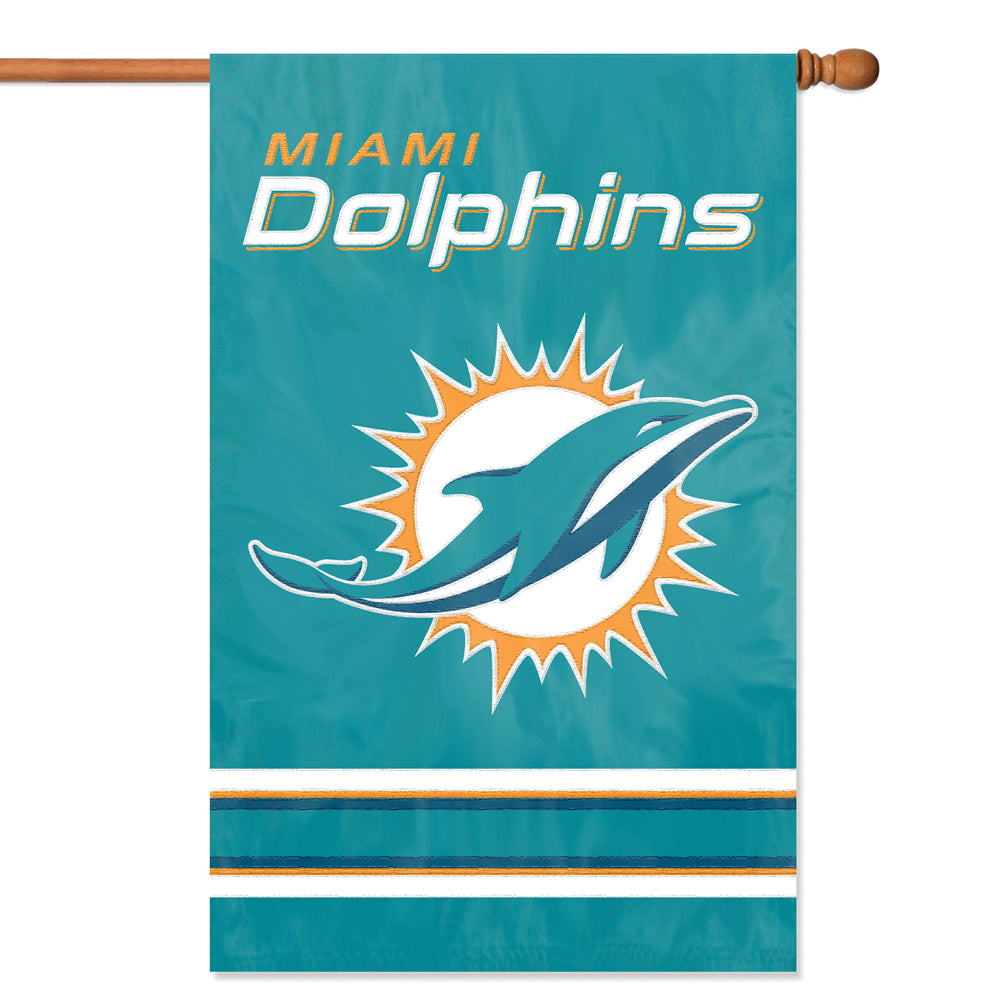 Party Animal NFL Miami Dolphins Applique Banner Flag 44x28
