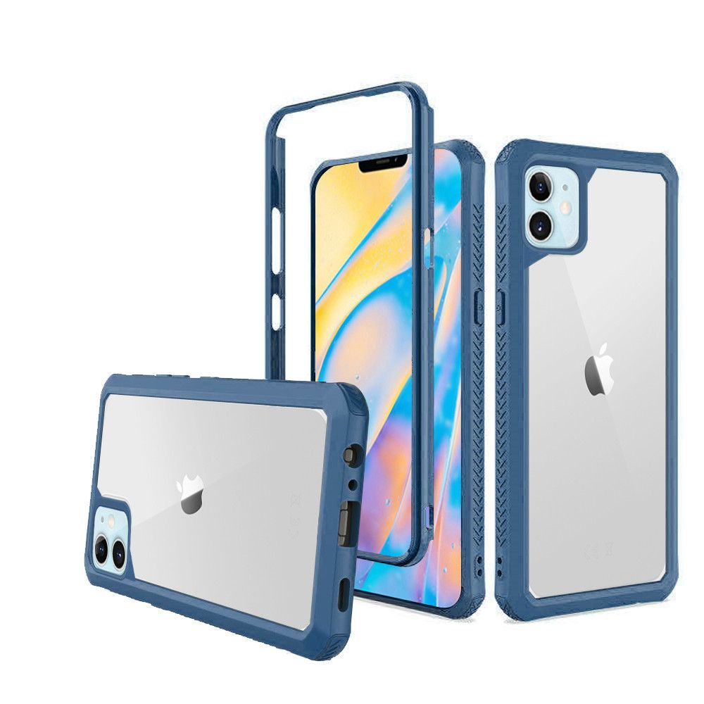 GSA Novel Transparent Shockproof Case For iPhone 12 Mini (5.4") Clear & Blue