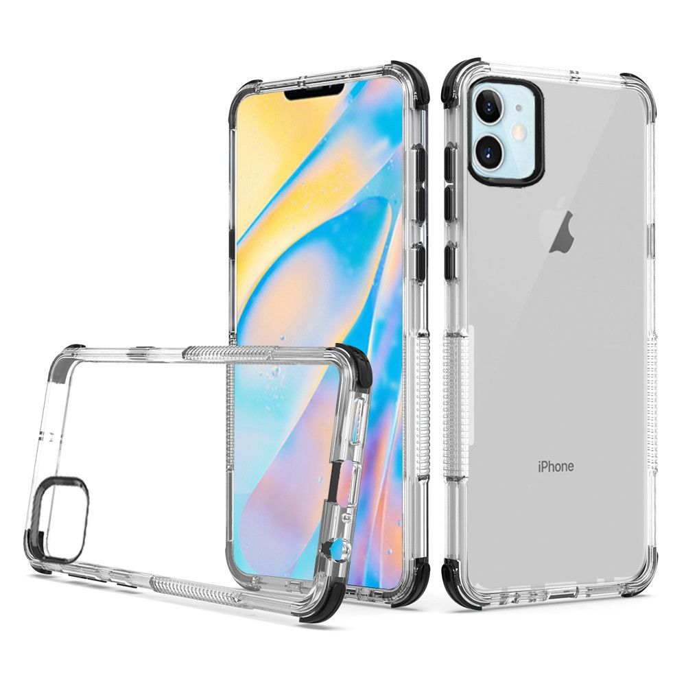 GSA Transparent Hybrid Bumper Case for iPhone 12 Mini (5.4") Clear & Black