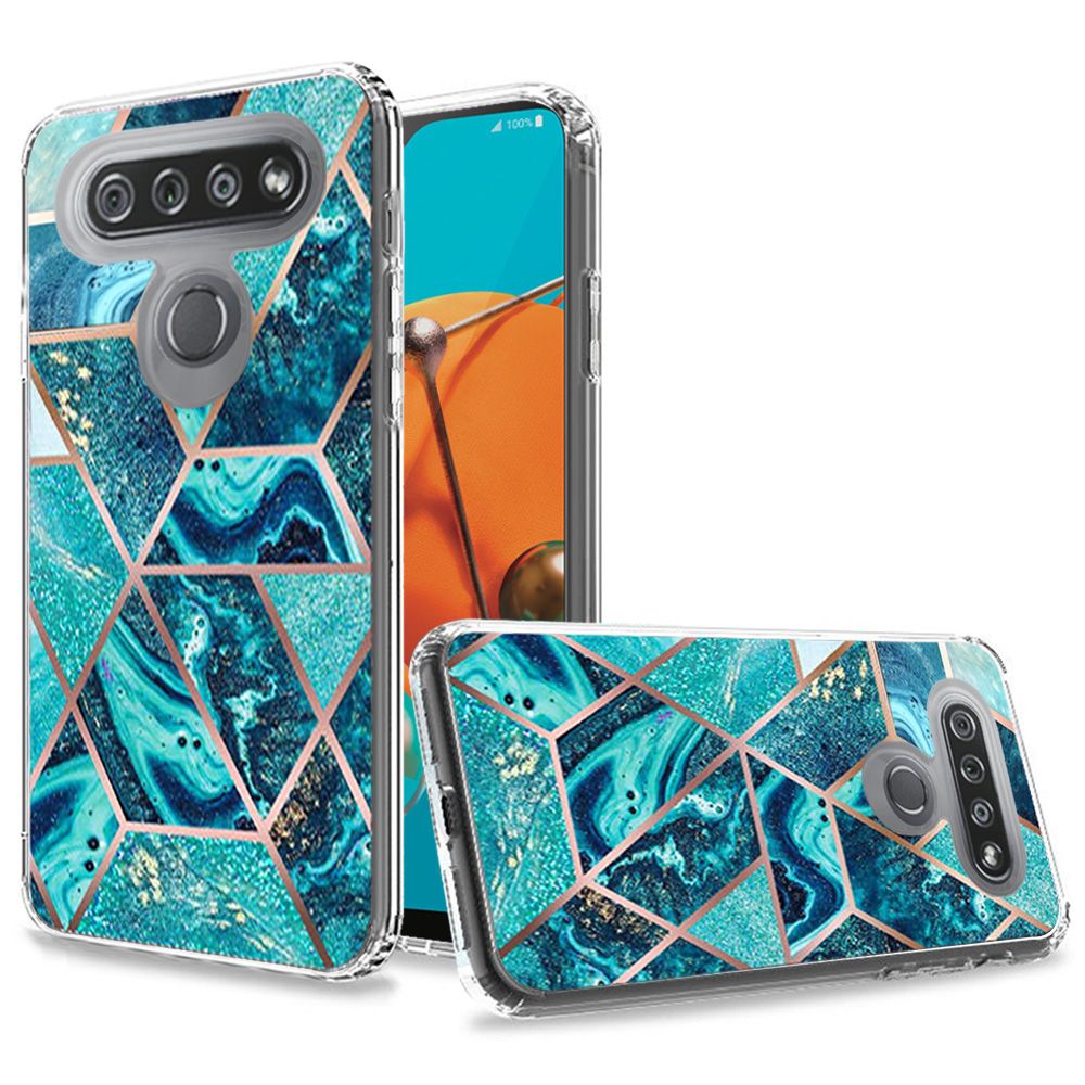 GSA Trendy Geo Marble Hybrid Case for LG K51 - Universe