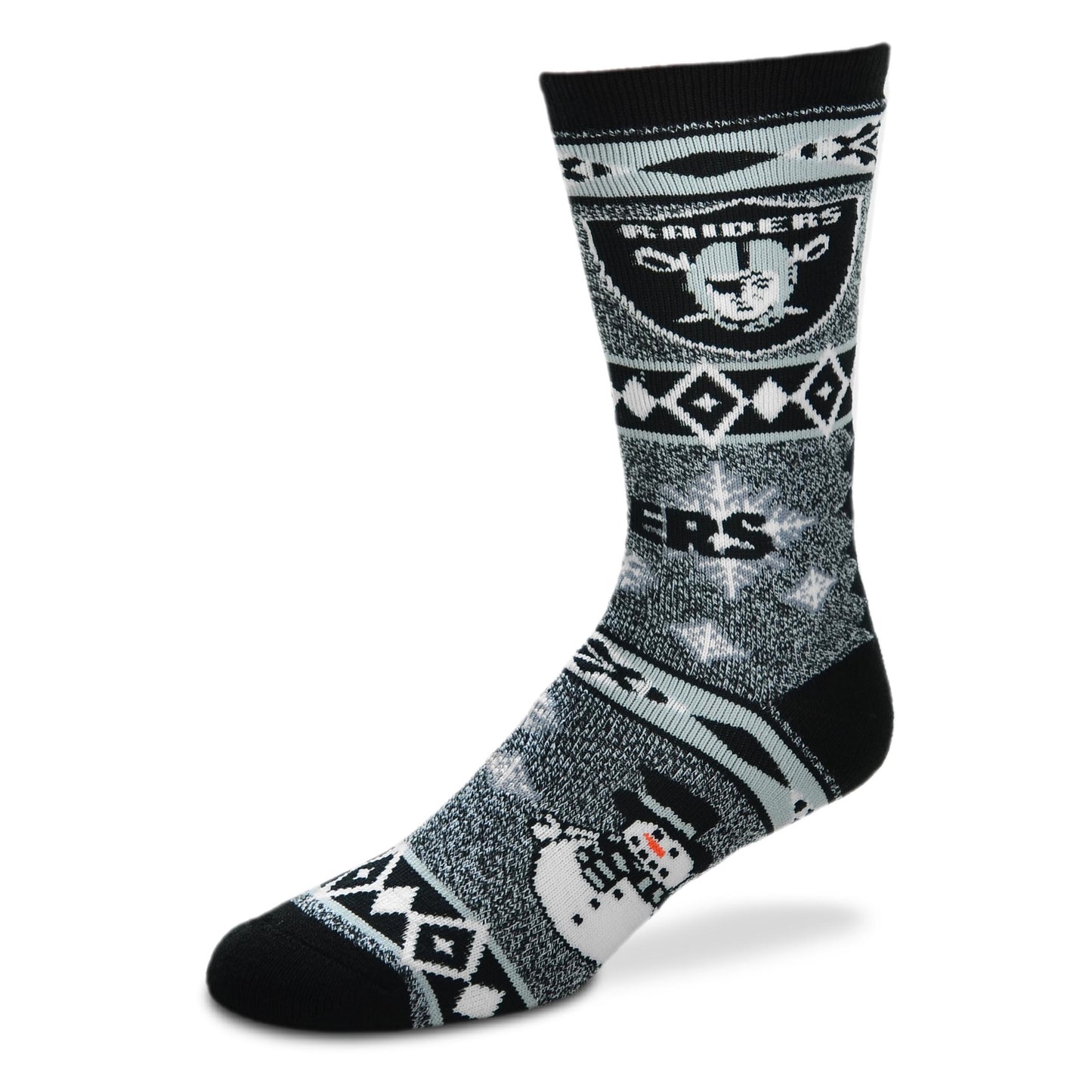 FBF NFL Licensed Las Vegas Raiders Christmas Motif Socks - Medium