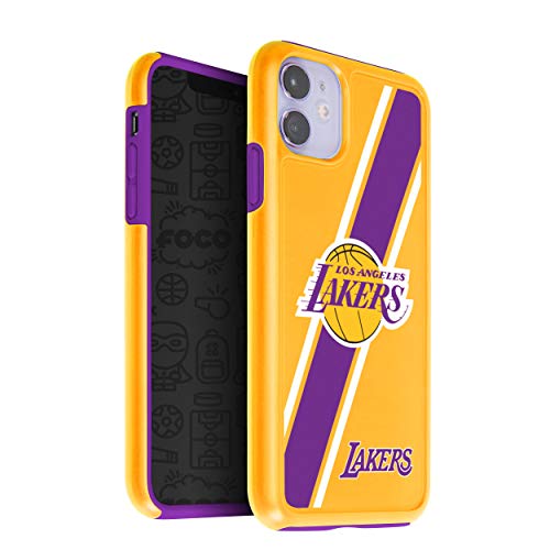 FOCO NBA Licensed Los Angeles Lakers Dual Hybrid Case for iPhone 11 & XR (6.1")