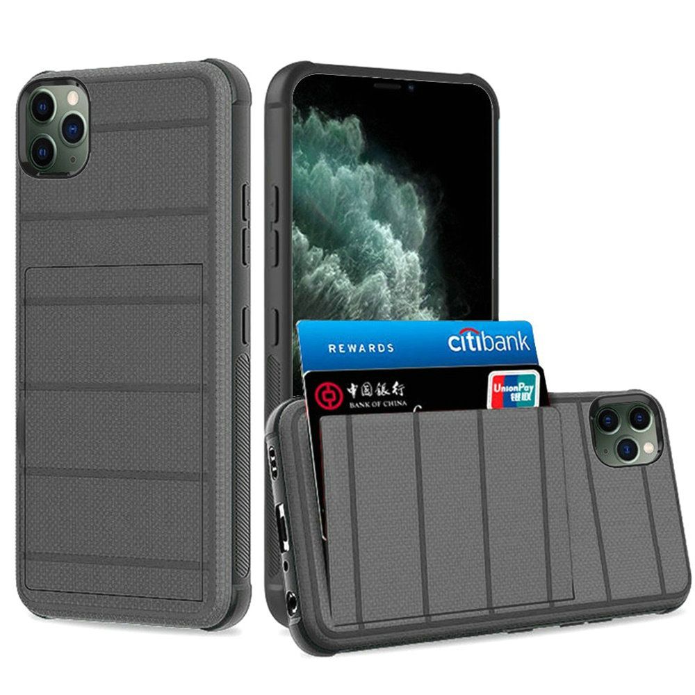GSA Rugged Multi Card ShockProof Hybrid Case For iPhone 11 Pro Max (6.5") - Gray