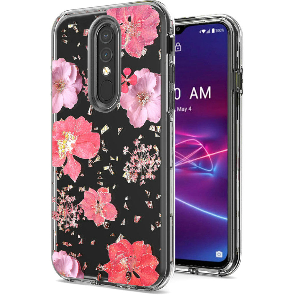 GSA Floral Garden Glitter Candy Case For Coolpad Legacy Brisa - Pink Flowers