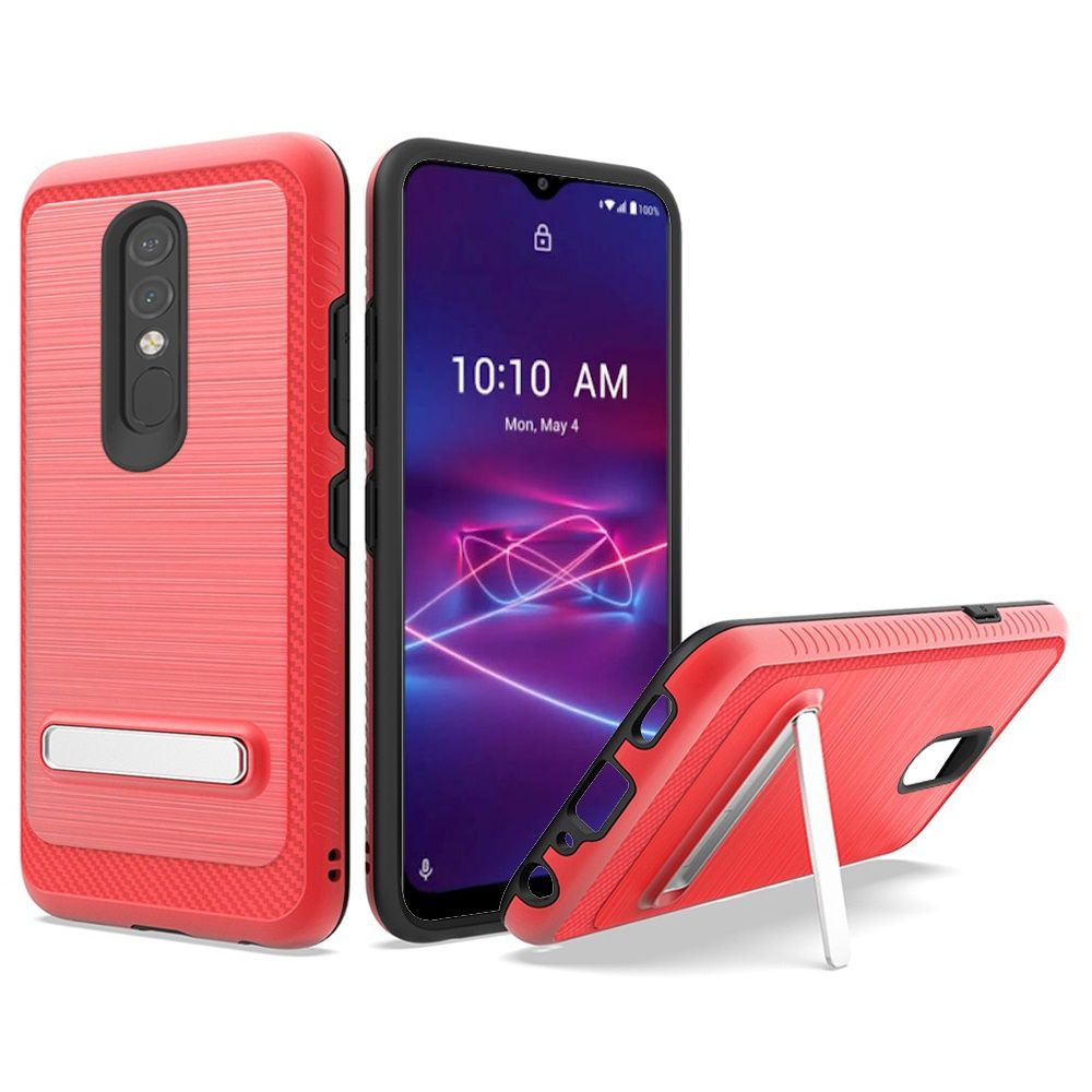 GSA Slim Brushed Hybrid Kickstand Case For Coolpad Legacy Brisa - Red