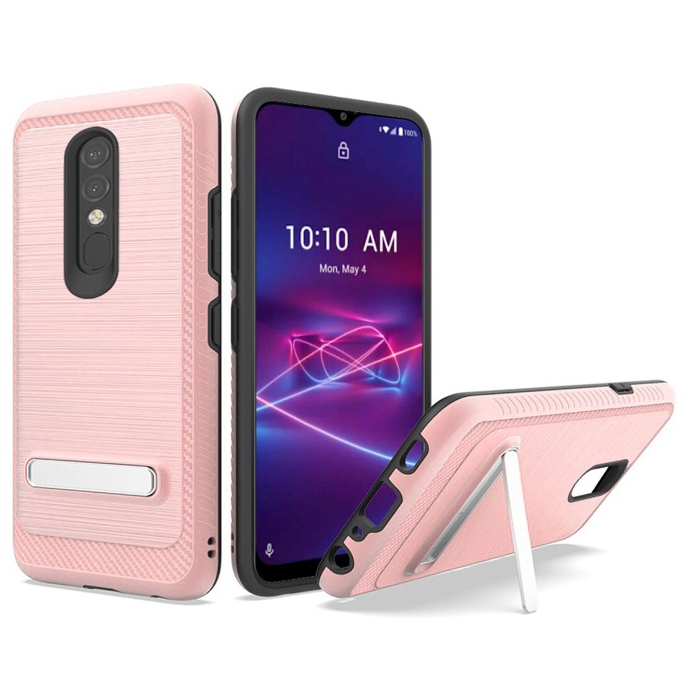 GSA Slim Brushed Hybrid Kickstand Case For Coolpad Legacy Brisa -Rose Gold