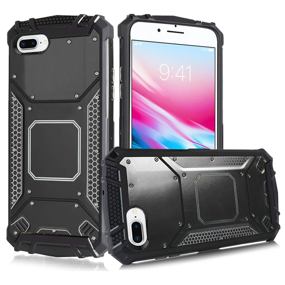 GSA Metal Jacket Hybrid Case For iPhone 8 Plus/7 Plus/6 Plus/6S Plus - Black
