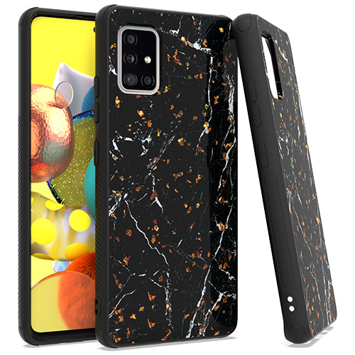 GSA Gold Flake Marble Case for Samsung A51 5g - Black