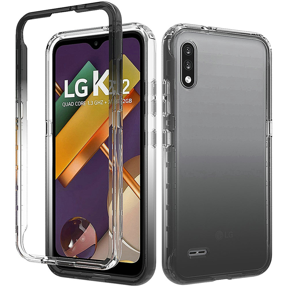 GSA Two-Tone Gradient Bumper Case for LG K22 & K32 - Clear/Smoke