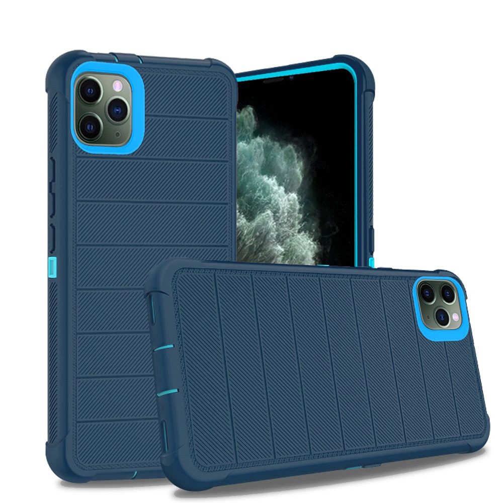 GSA Textured Stripe 3-in-1 Hybrid Case for iPhone 11 Pro (5.8") - Blue/Teal
