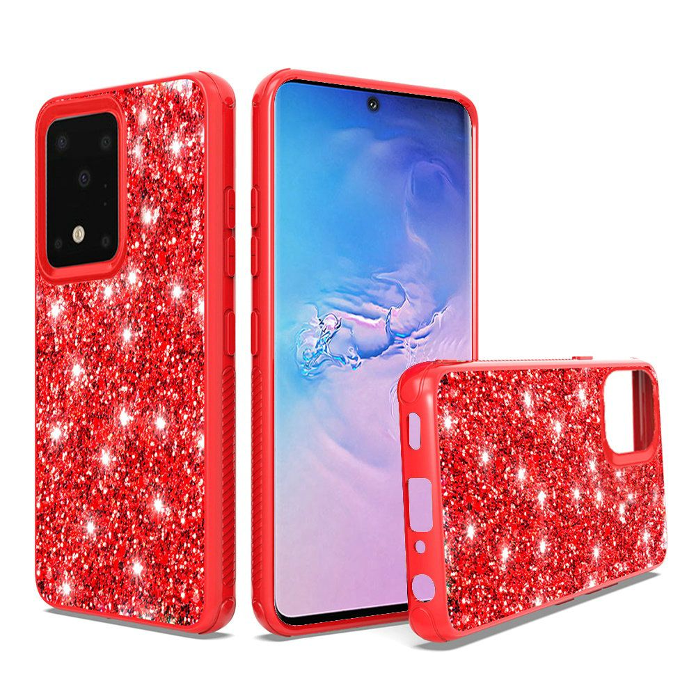 GSA Slim Glitter Bling Case for Samsung Galaxy S20 Ultra - Red