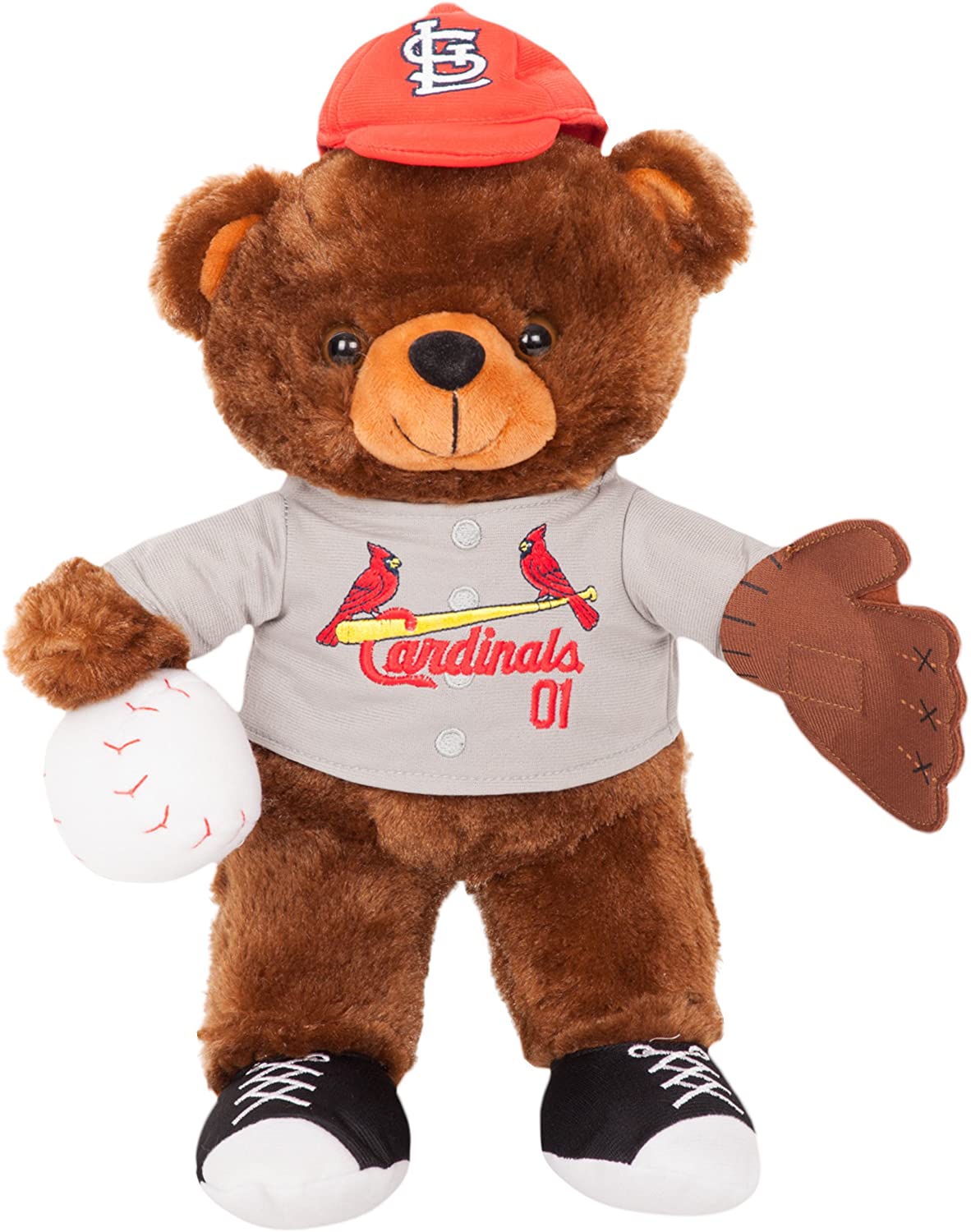 FOCO MLB Licensed St. Louis Cardinals Clubhouse Buddy Bear with T-Shirt & Cap