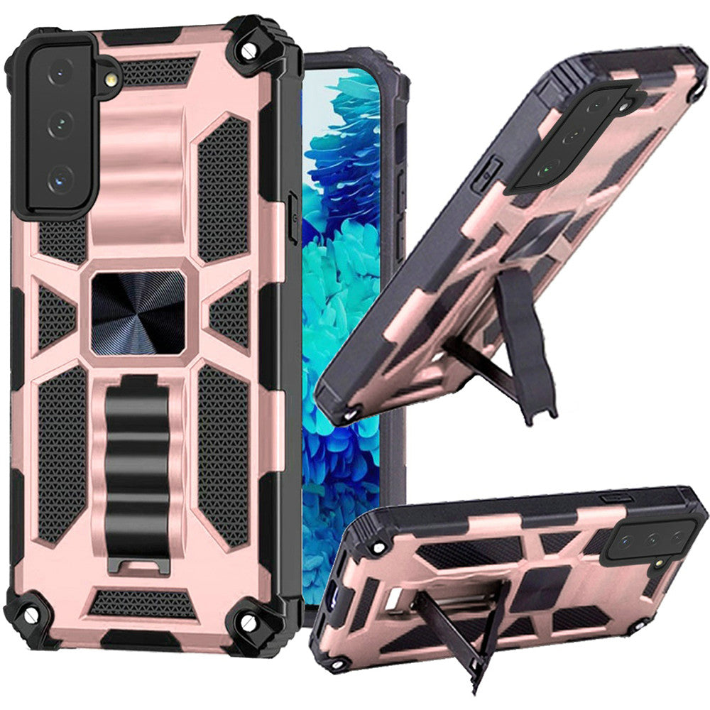 GSA Machine Armor Case w Kickstand for Samsung S21/S30 Only - Rose Gold/Black