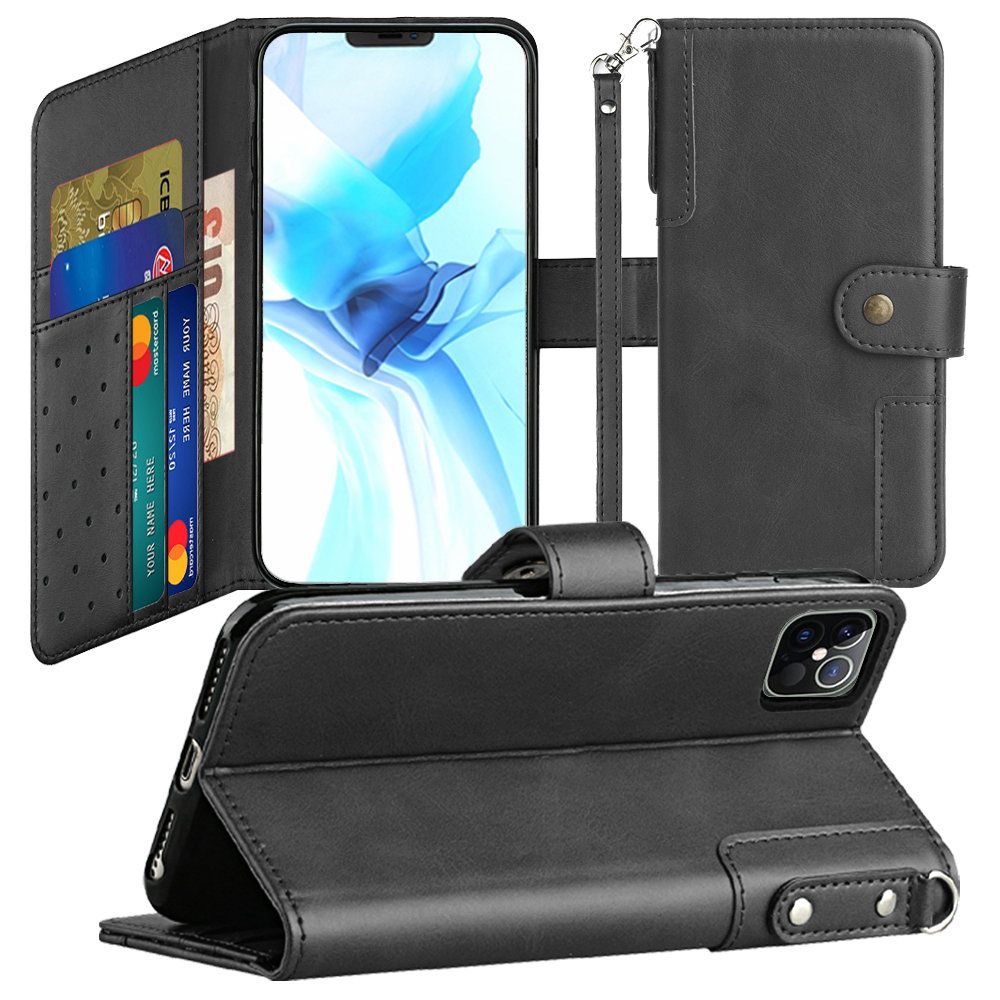 GSA Retro Wallet Case with CC Holder for the iPhone 12 &12 Pro (6.1") - Black