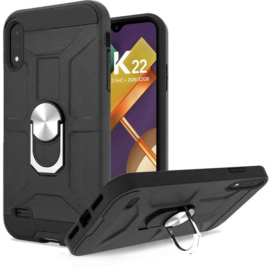 GSA Dynamic Hybrid Case w/Magnetic Ring Stand for LG K22/K32 - Black