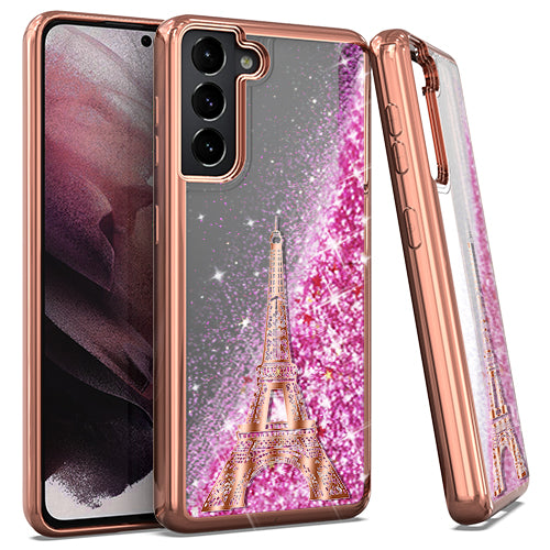 GSA Chrome Liquid Glitter Paris Case for Samsung Galaxy S21 PLUS - Rose Gold